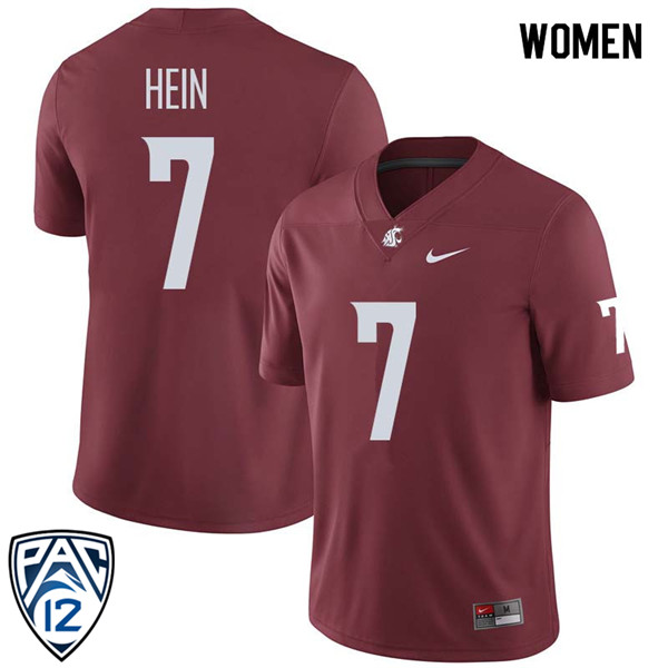 Women #7 Mel Hein Washington State Cougars College Football Jerseys Sale-Crimson